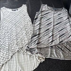Apt. 9 Black / White Patterned and Black / Silver Tops
